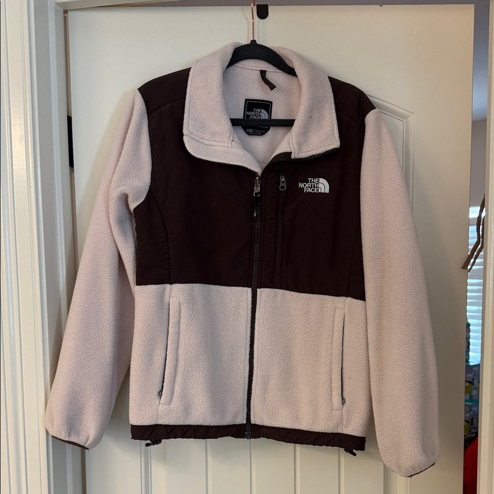 The North Face Brown and Cream Fleece Jacket